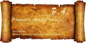 Paunert Antónia névjegykártya